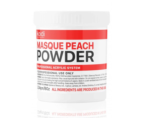 Изображение  Acrylic matting powder for nails Kodi Peach Powder ("Peach") 224 g, Color No.: peach
