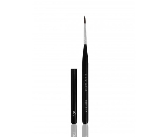 Изображение  Brush for gel nail modeling Kodi "Black Artist" Round #7 (handle: black, pile: nylon)