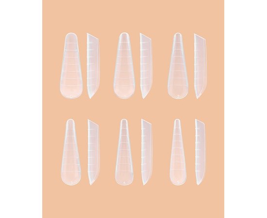 Изображение 2 Многоразовые пластиковые формы для наращивания ногтей - Arched forms Gothic Almond, 120 шт. в коробке