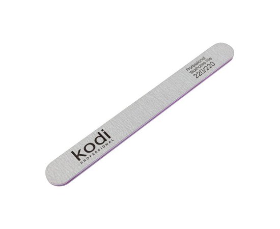 Изображение  №104 Пилка для ногтей прямая Kodi 220/220 (цвет: серый, размер:178/19/4), Абразивность: 220/220