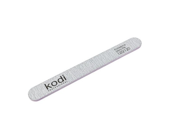 Зображення  №134 Пилка для нігтів пряма Kodi "120/120 (колір: світло-сірий, розмір: 178/19/4), Абразивність: 120/120