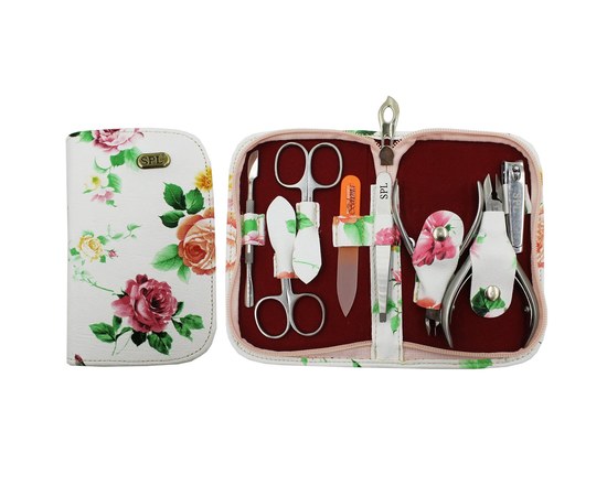 Изображение  Manicure set SPL 77203E "Colored flower with white background"