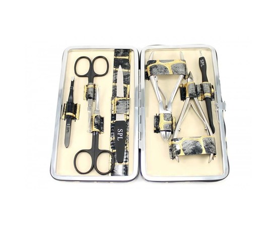 Изображение 2 Manicure set SPL 77904AA "Gray crocodile with gilding"