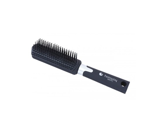 Изображение  Hairbrush with nylon teeth, black Hairway 08040