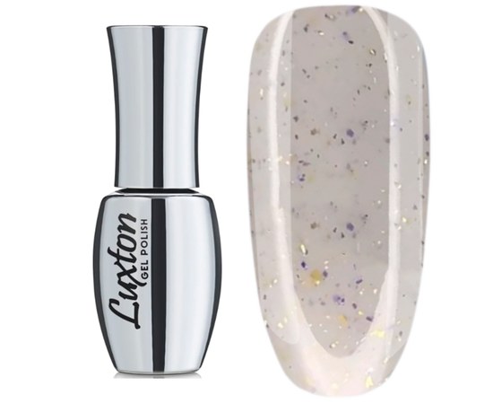 Изображение  Camouflage base LUXTON Roks Base 15 ml, №1 milky with a mix of glitter and mica gold and lilac, Volume (ml, g): 15, Color No.: 1