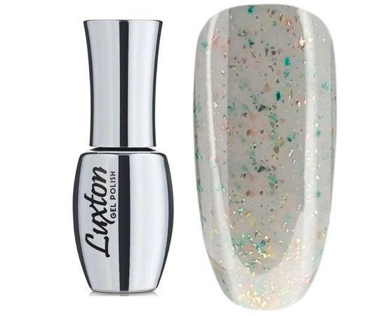 Изображение  Camouflage base LUXTON Roks Base 15 ml, №2 milky gray with a mix of mica and sequins in turquoise, gold and bronze colors, Volume (ml, g): 15, Color No.: 2
