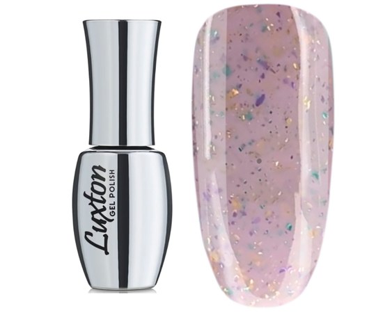 Изображение  Camouflage base LUXTON Roks Base 15 ml, №5 lilac-pink with a mix of glitter and mica gold, turquoise and purple, Volume (ml, g): 15, Color No.: 5
