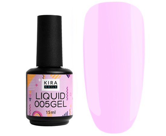 Зображення  Гель Kira Nails Liquid Gel 15 мл, № 005, Об'єм (мл, г): 15, Цвет №: 005, Колір: Рожевий