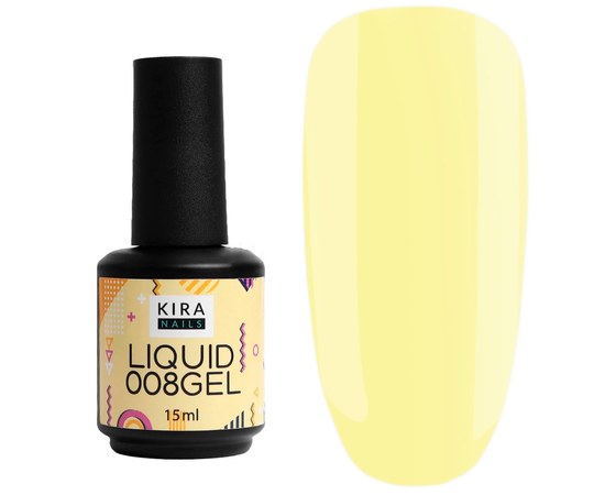 Зображення  Гель Kira Nails Liquid Gel 15 мл, № 008, Об'єм (мл, г): 15, Цвет №: 008, Колір: Жовтий