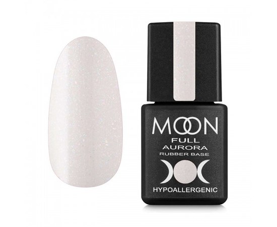 Изображение  Rubber base Moon Full Aurora 2002, natural with fine shimmer, 8 ml, Volume (ml, g): 8, Color No.: 2