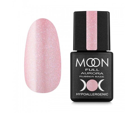 Изображение  Rubber base Moon Full Aurora 2005, pink with fine shimmer, 8 ml, Volume (ml, g): 8, Color No.: 5