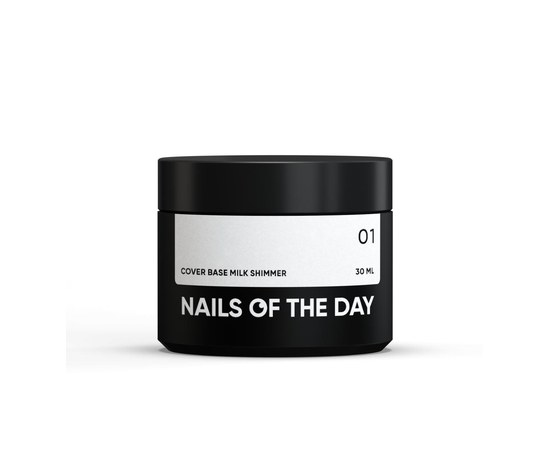 Изображение  Nails of the Day Cover base milk shimmer 01 – milk camouflage base with golden shimmer for nails, 30 ml, Volume (ml, g): 30, Color No.: 1