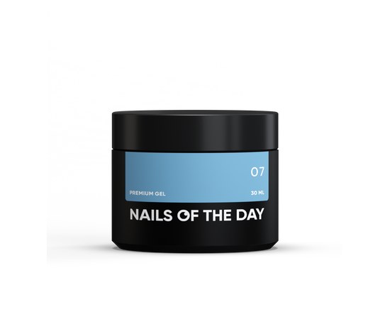Зображення  Nails of the Day Premium gel 07 - бліко-блакитний будівельний гель, 30 мл, Об'єм (мл, г): 30, Цвет №: 07