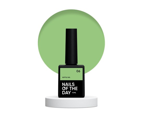 Изображение  Nails of the Day Bottle gel 06 – сверхпрочный гель (светло-салатовый), 10 мл, Объем (мл, г): 10, Цвет №: 06