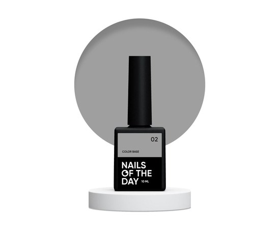 Изображение  Nails of the Day Сolor base 02 – цветная база для ногтей (светло-серый), 10 мл, Объем (мл, г): 10, Цвет №: 02