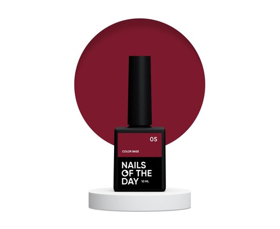 Изображение  Nails of the Day Сolor base 05 – цветная база для ногтей (темно-красный), 10 мл, Объем (мл, г): 10, Цвет №: 05
