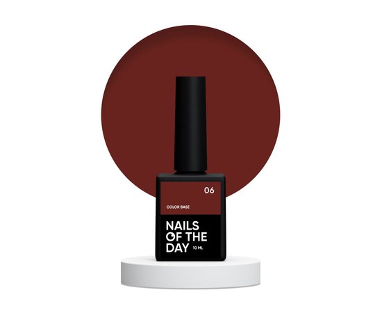 Зображення  Nails of the Day Сolor base 06 – кольорова база для нігтів (насичений коричневий), 10 мл, Об'єм (мл, г): 10, Цвет №: 06