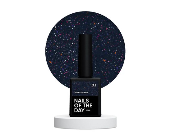 Изображение  Nails of the Day Reflective base 03 - camouflage reflective base with shimmer (purple and pink sparkles), 10 ml, Volume (ml, g): 10, Color No.: 3