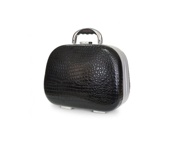 Изображение  Faux leather suitcase rounded, black 61x37x24 mm Hairway 28553-02