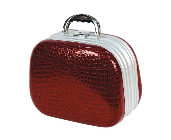 Изображение  Imitation leather suitcase rounded, dark red 61x37x24 mm Hairway 28553-17