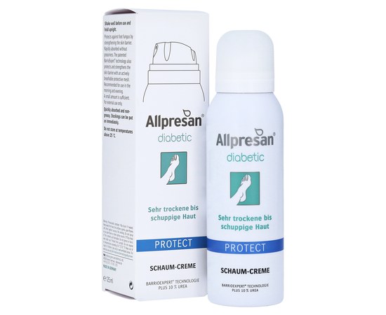Зображення  Протигрибкова крем-піна для сухої шкіри діабетиків PROTECT, AllPresan 125 мл