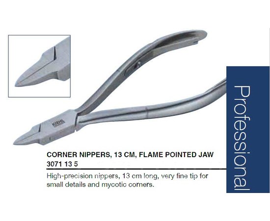 Изображение  Nippers for small and fungal corners of nails with a very thin tip, length 13 cm, KIEHL 307113