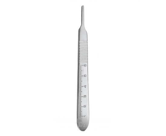 Зображення  Ручка плоска для скальпеля з міліметровою лінійкою, стандарт №3, 125 мм, Medesy 3629