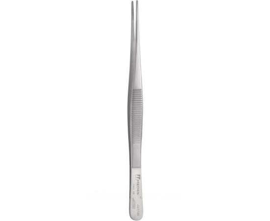 Изображение  Straight anatomical tweezers with transverse notch and rounded edges Taylor, 12 cm, Medesy 1027/120