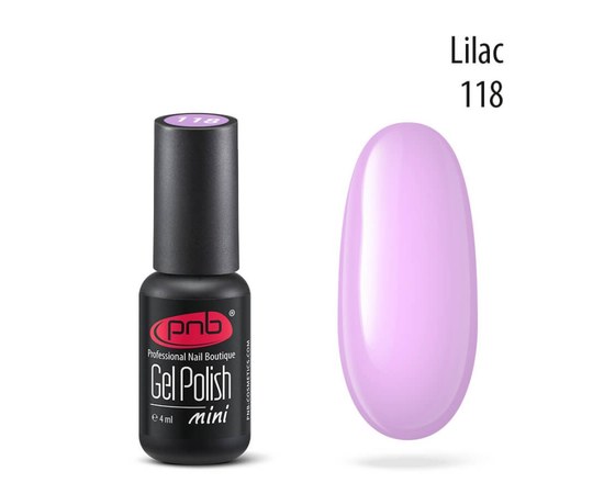 Изображение  Gel polish for nails PNB Gel Polish 4 ml, № 118, Volume (ml, g): 4, Color No.: 118