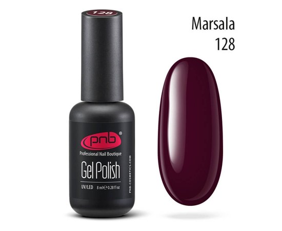 Изображение  Gel polish for nails PNB Gel Polish 8 ml, № 128, Volume (ml, g): 8, Color No.: 128