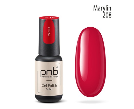Изображение  Gel polish for nails PNB Gel Polish 4 ml, № 208, Volume (ml, g): 4, Color No.: 208