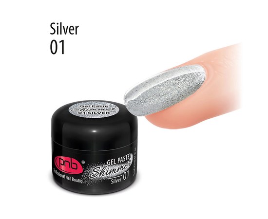 Зображення  Гель-паста PNB Shimmer 5 мл, № 01 Silver