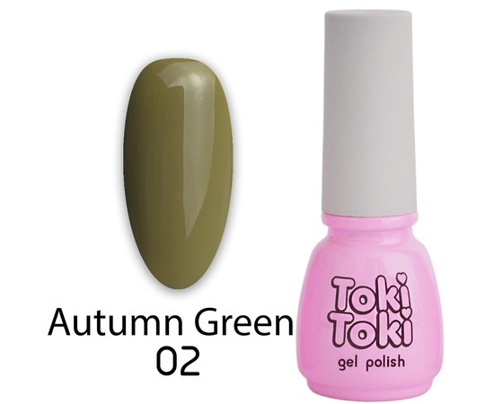 Зображення  Гель-лак Toki-Toki Autumn Green 5 мл, AG02, Об'єм (мл, г): 5, Цвет №: 002