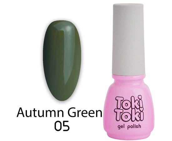 Изображение  Гель-лак Toki-Toki Autumn Green 5 мл, AG05, Объем (мл, г): 5, Цвет №: 005