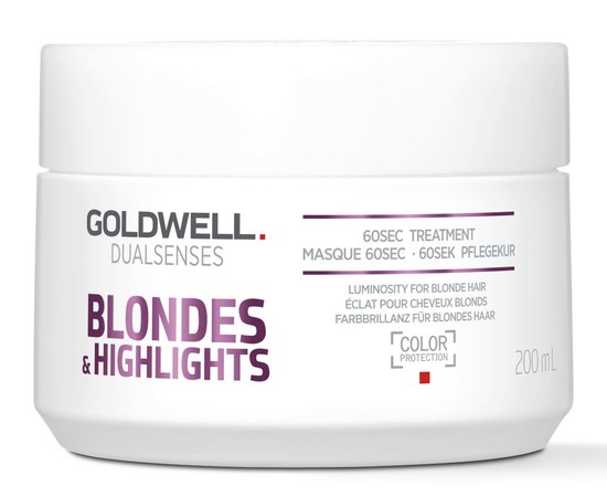 Изображение  Goldwell Dualsenses Blondes&Highlights Mask 60 sec. restorative to neutralize yellowness 200 ml