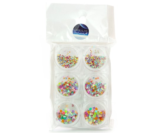 Изображение  Lilly Beaute confetti for nail decor in a set of 6 pcs