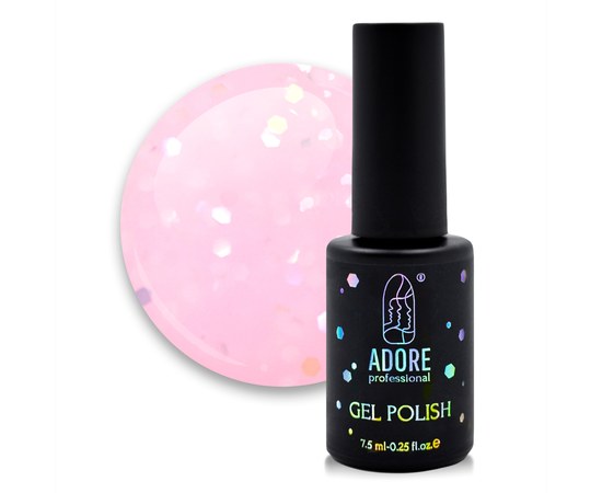 Изображение  Gel polish with holographic glitters ADORE prof. 7.5 ml G-05 - kylie, Volume (ml, g): 45053, Color No.: G-05 kylie