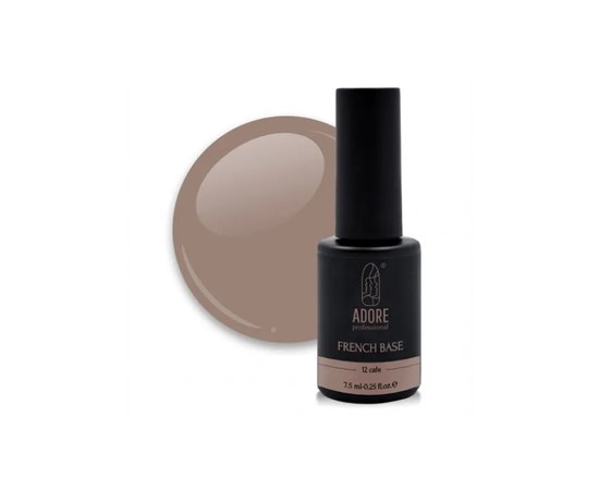 Изображение  Camouflage base ADORE prof. French Base 7.5 ml №12 - cafe, Volume (ml, g): 45053, Color No.: 12