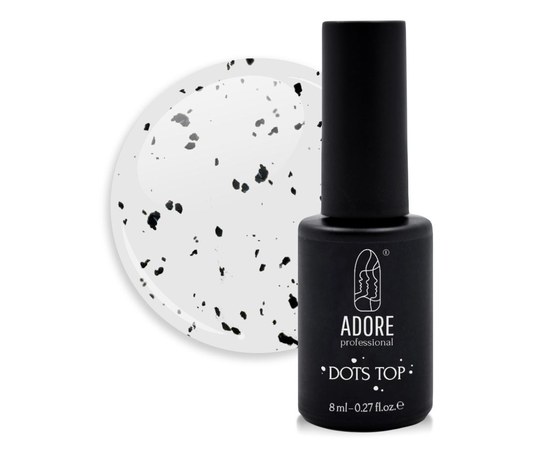Изображение  Glossy top for gel polish with ADORE prof crumbs. Dot's Top 7.5 ml №01 - glossy, Volume (ml, g): 45053, Color No.: 1