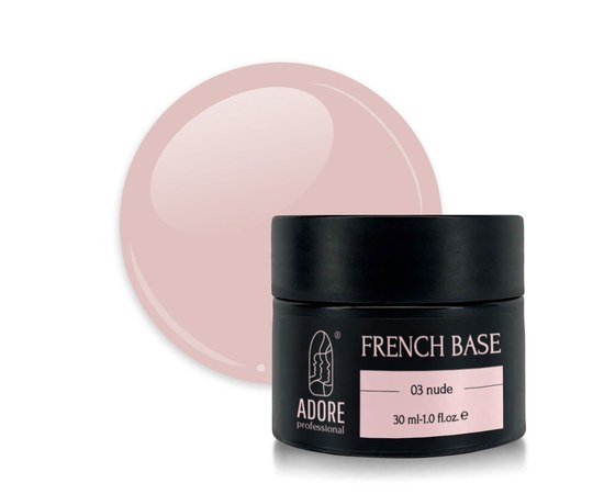 Изображение  Camouflage base ADORE prof. French Base 30 ml №03 - nude, Volume (ml, g): 30, Color No.: 3