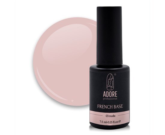 Изображение  Camouflage base ADORE prof. French Base 7.5 ml №03 - nude, Volume (ml, g): 45053, Color No.: 3