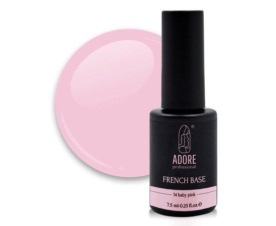 Изображение  Camouflage base ADORE prof. French Base 7.5 ml №14 - baby pink, Volume (ml, g): 45053, Color No.: 14