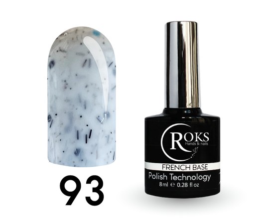 Изображение  Camouflage base for gel polish Roks Rubber Base French Potal 8 ml, No. 93, Volume (ml, g): 8, Color No.: 93