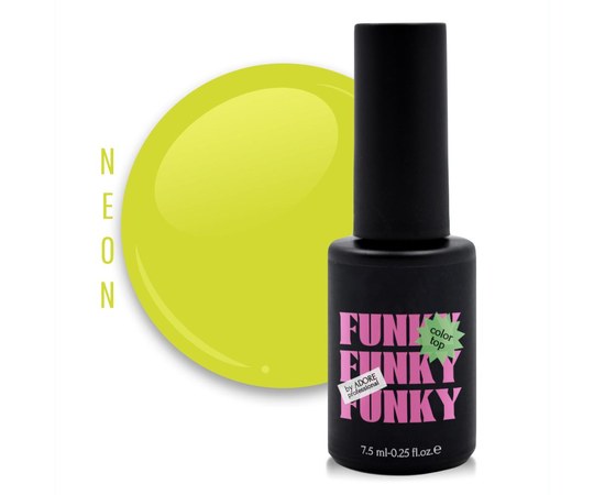 Изображение  Stained glass top ADORE prof. Funky Color Top 7.5 ml №07 - funky lime, Volume (ml, g): 45053, Color No.: 7