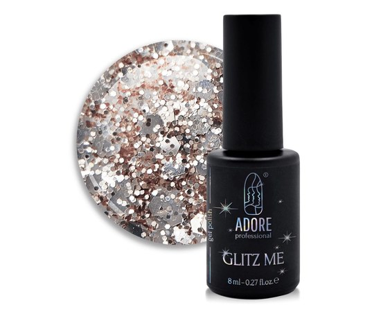 Изображение  Glitter gel polish ADORE prof. 7.5 ml GM-10 - roxy, Volume (ml, g): 45053, Color No.: GM-10 roxy