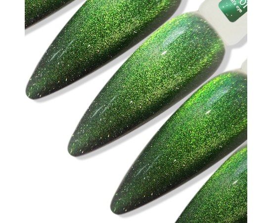 Изображение  Gel polish reflective "cat's eye" ADORE prof. cat's eye 7.5 ml Z-01 green with silver-gold tints, Volume (ml, g): 45053, Color No.: Z-01 is green with silver-gold iridescence