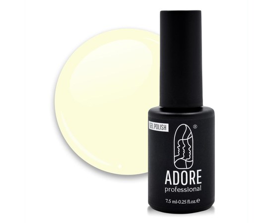 Зображення  Гель-лак ADORE prof. 7,5 мл P-07 - soft lemon, Об'єм (мл, г): 7.5, Цвет №: P-07 soft lemon