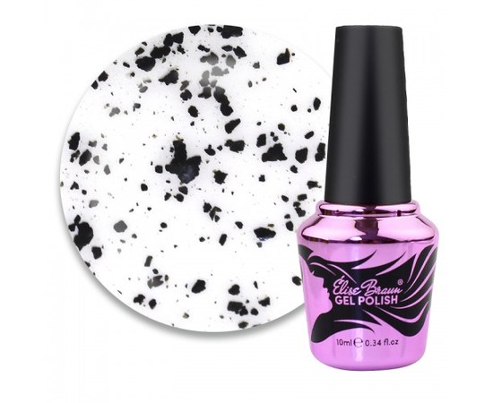 Изображение  Top for gel polish without a sticky layer Elise Braun Crumb Top with black chips, 10 ml