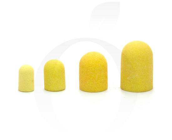 Зображення  Наждаковий ковпачок для манікюру жовтий 240 грит 1 шт, 16 мм, Діаметр головки фрези (мм): 16, Колір: Жовтий