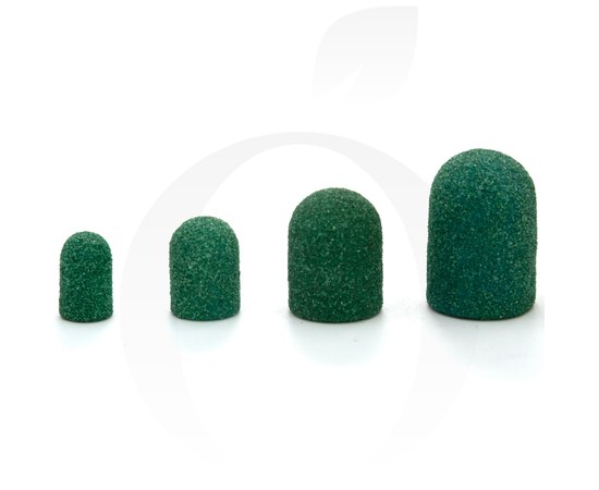Изображение  Emery cap for manicure green 80 grit 1 pc, 10 mm, Head diameter (mm): 10, Color: Green